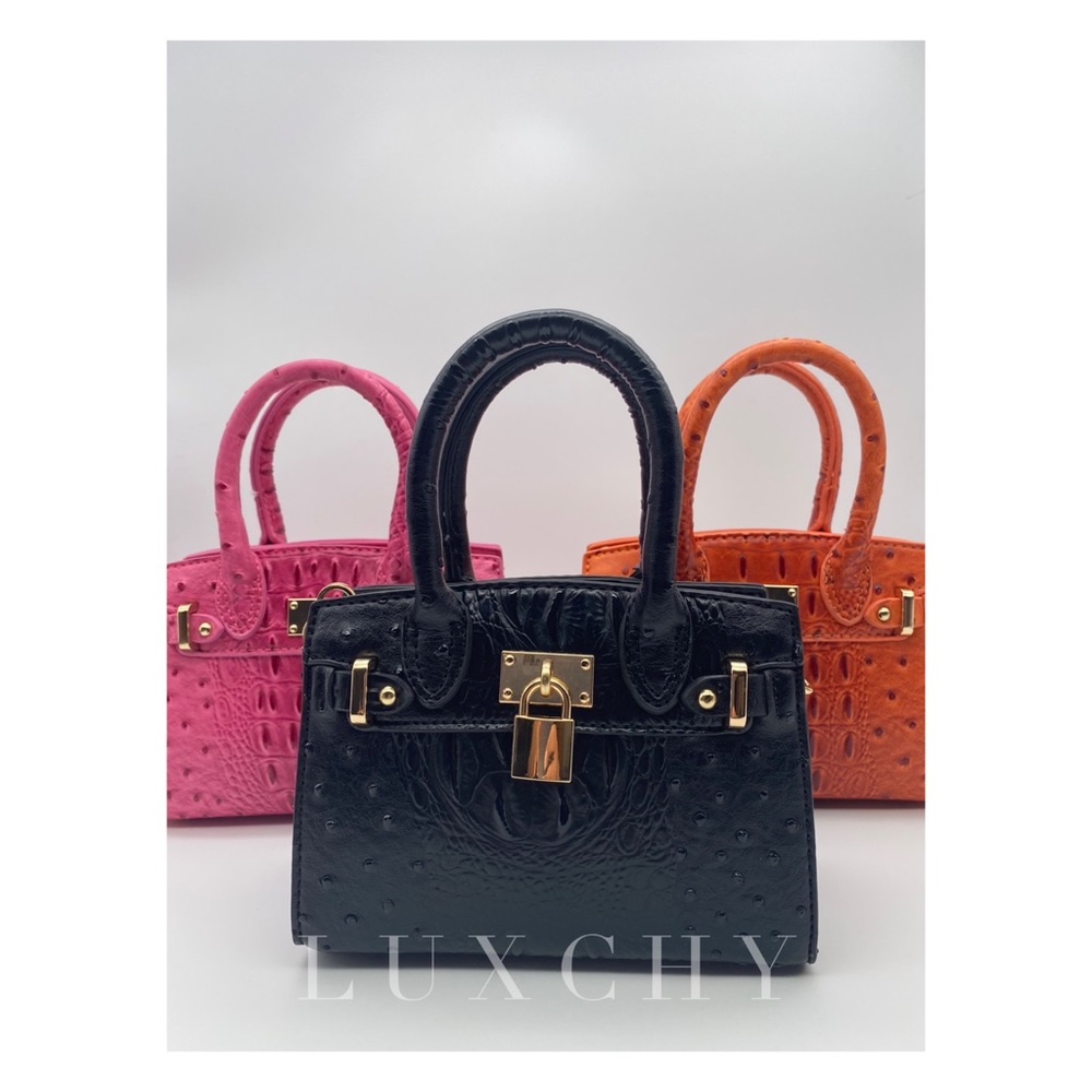 Faux Leather Crocodile/Ostrich Mini